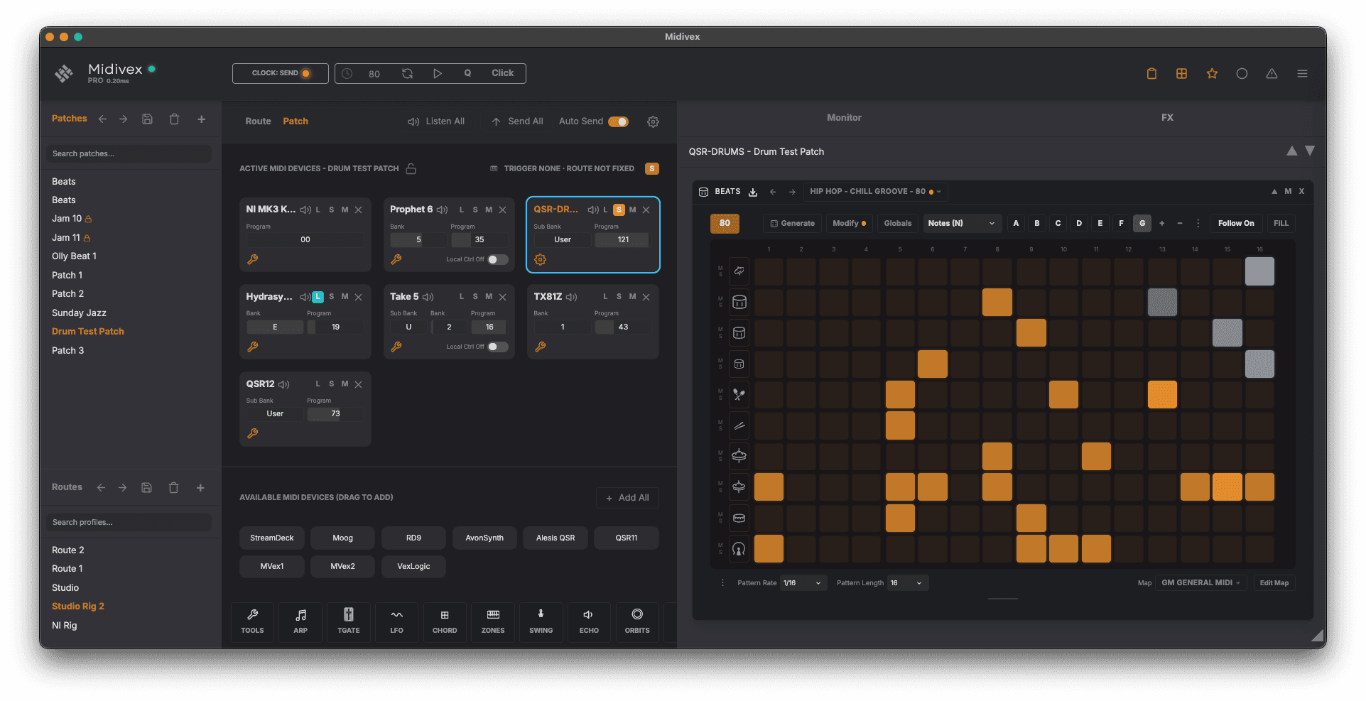 Midivex v1.4.0: Trax, a Drum Sequencer Built In