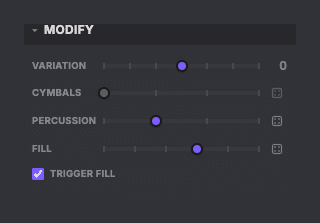 Miditrax Modify panel