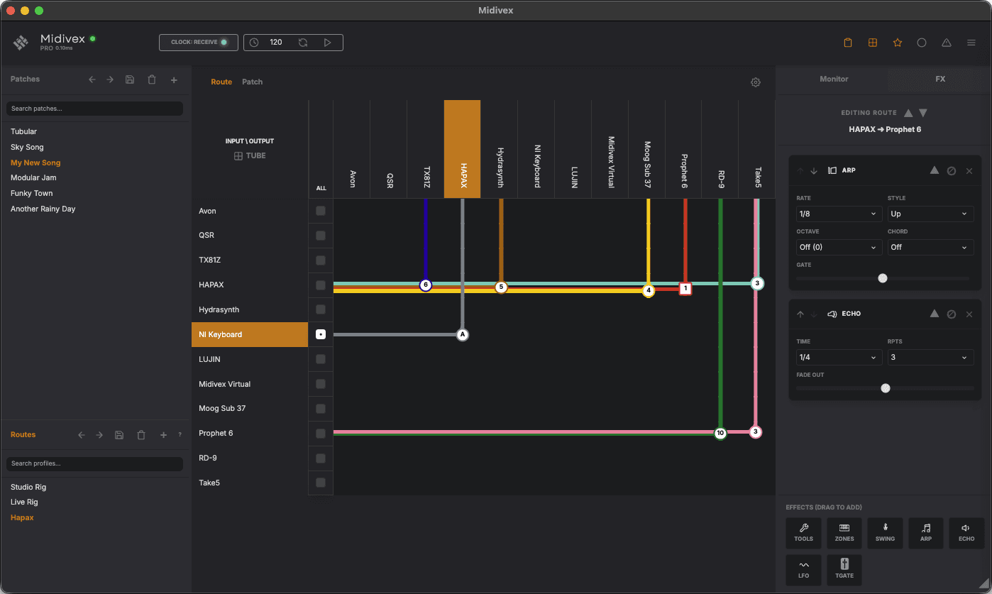 Midivex MIDI routing matrix