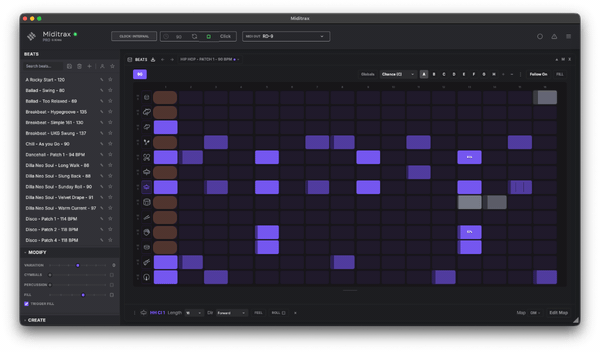 Miditrax, the standalone version of the Trax sequencer